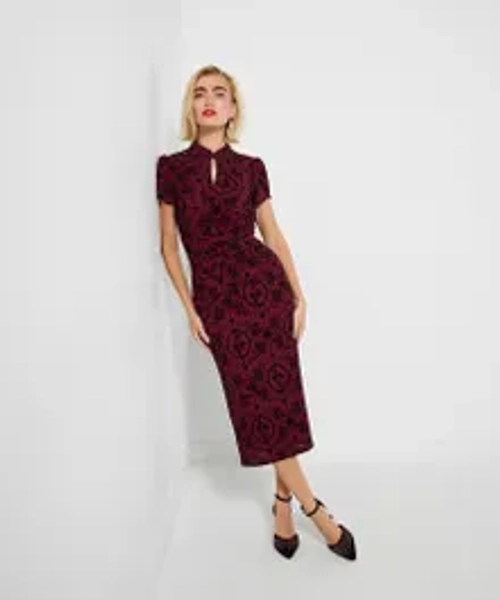 Charming Flocked Stretch Dress