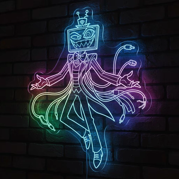 Hazbin Hotel Dress Up Vox Light Up LED Sign, LED Game Room Decor with multi colors, Unique Glowing Charm Gift