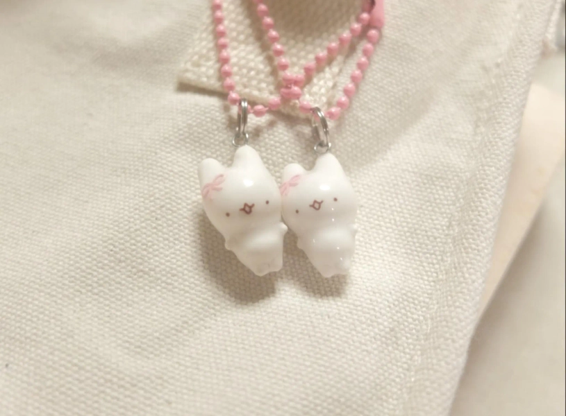 Coquette bunny keychain | Polymer Clay Charm