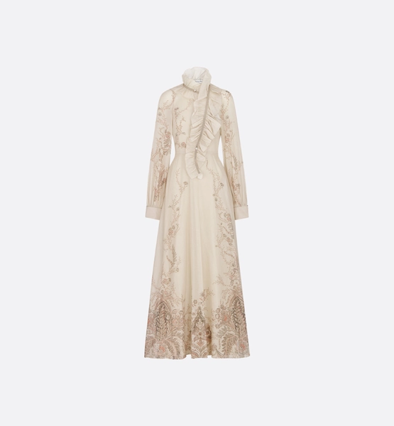 Long Dress with Removable Ruched Collar