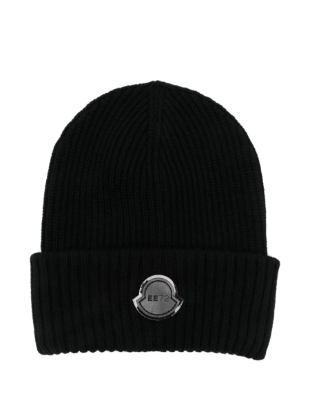 Moncler x EE72 by Edward Enninful ribbed logo-patch beanie | One Size