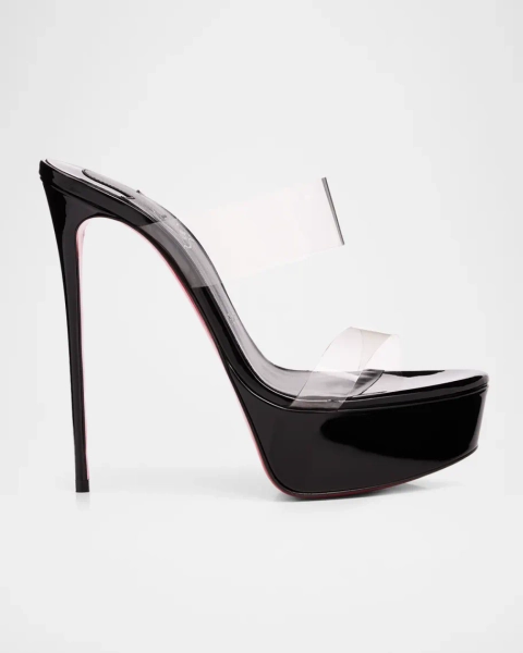 150mm Just Nothing Clear Platform Slide Sandals