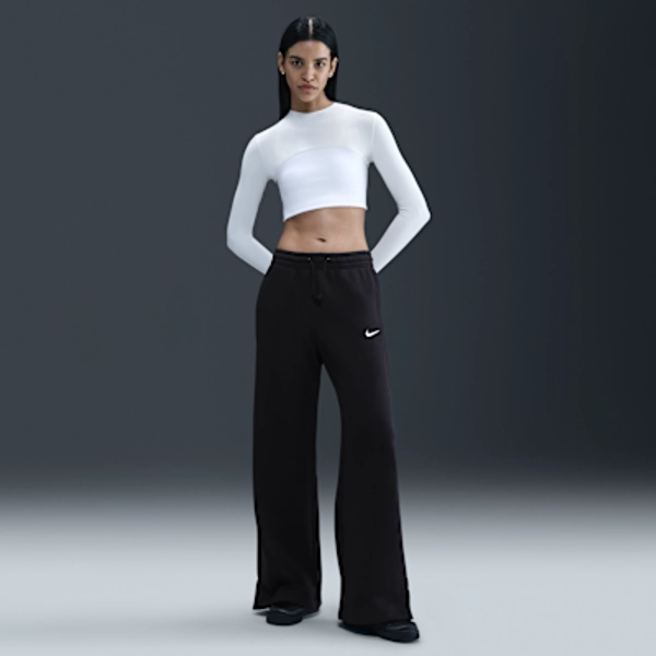 Byxor Nike Sportswear Phoenix Fleece med vida ben och hög midja för kvinnor