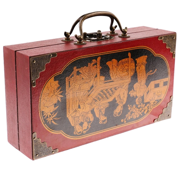 Vintage Chinese Terracotta 32 Chess Set Wood Table Chess