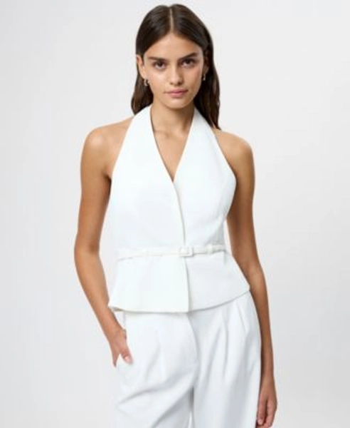 Women's Harry Suiting Belted Halter V-Neck Top