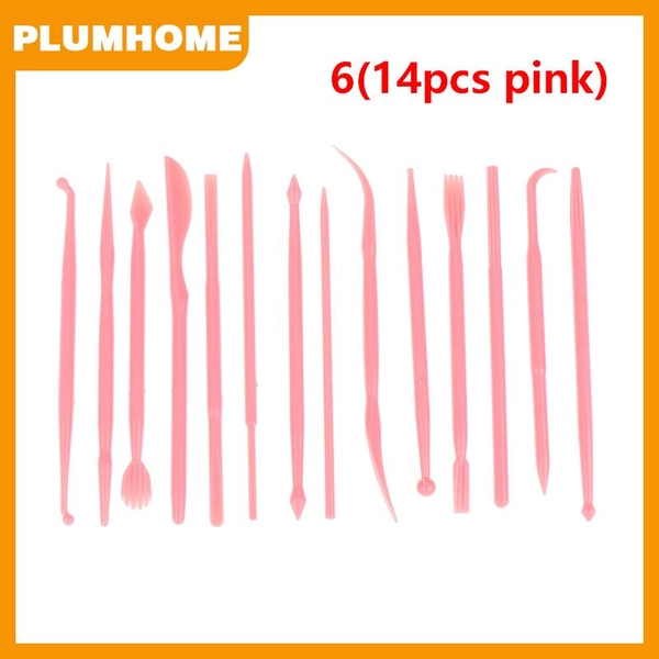 PLUMHOME 8 14pcs Plastic Clay Sculpting Set Polyform Sculpey Set Polymer Modeling Clay Tools