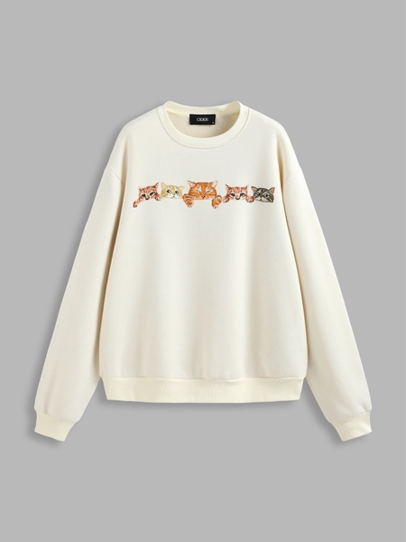 Terry Kattenpatroon Sweatshirt