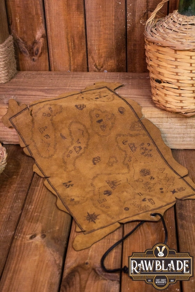 Navigator's Leather Map for Costumes, LARP, Ren Faire, Cosplay Accessories. US Duty Free!!*