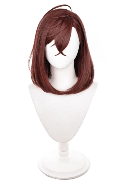 DDD Momo Ayase Perruque Cosplay Perruque courte brun-rouge avec résille