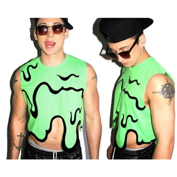 Marek+Richard Toxic Goo Crop Tank-Green