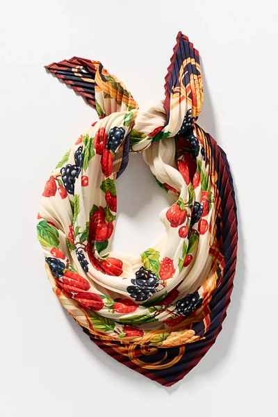Pleated Floral Hair Scarf