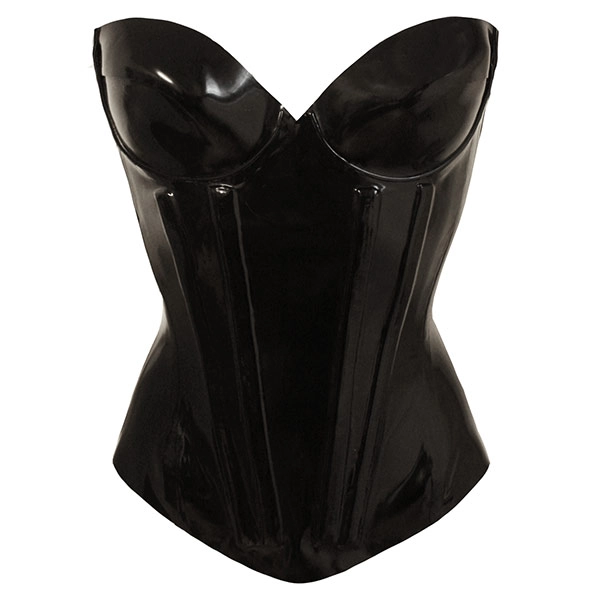 Latex Candy Cup Corset in black