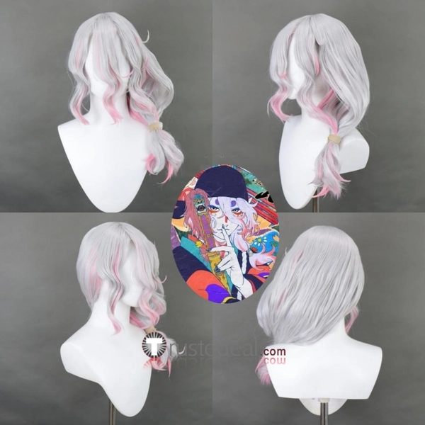 Mononoke Medicine Seller Movie Kusuriuri Silver Pink Highlight Styled Cosplay Wig
