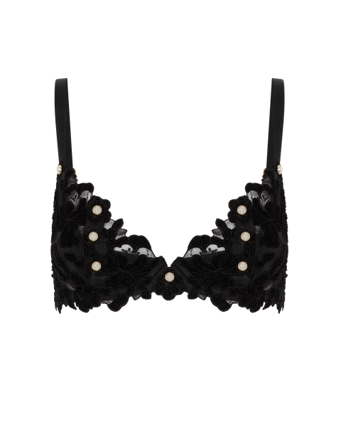 Arietta Plunge Non Padded Bra in Black | By Agent Provocateur
