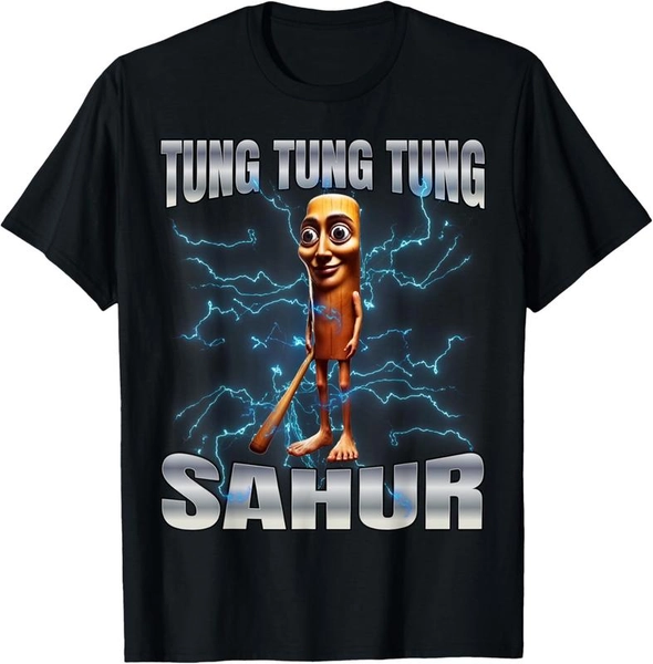 Winter outfit 100% Cotton Unisex Tung Tung Tung Sahur T-Shirt women graphic shirts
