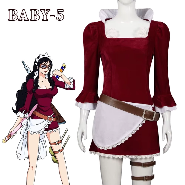 Baby-5 Cosplay Costume Red Dresses One Anime Piece Role Play Uniform Halloween Carnival Dressing For Women - AliExpress 