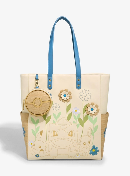 Loungefly Pokémon Floral Rattan Tote Bag With Coin Purse