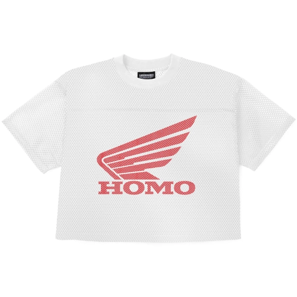 Homo Racing Parody Athletic Mesh Jersey / White — LOCKWOOD51