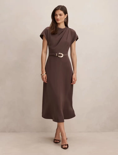 Kylee Button Neck Dress - Women's Fashion | Forever New