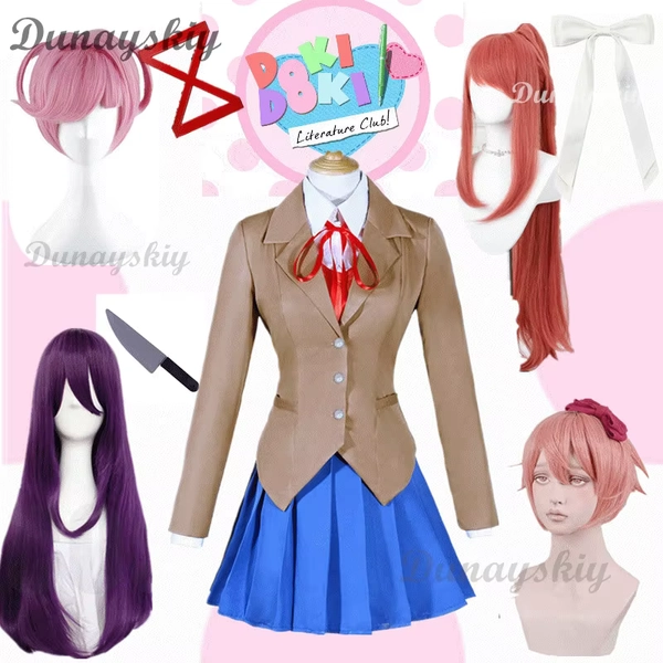 Doki Doki Letterature Club Yuri Cosplay Set Uniforme scolastica