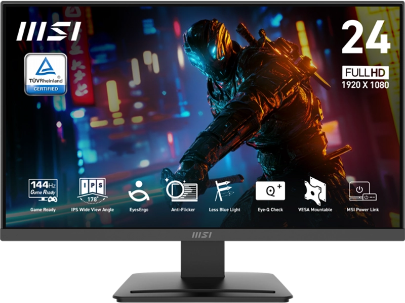 MSI 24" Full HD 144Hz IPS with AMD Adaptive Sync 1ms HDR Ready 102% sRGB LCD Gaming Computer Monitor with accessory slot on stand for both Work and
