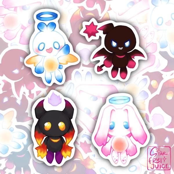 Chao Garden Sticker Pack | Hero, Dark, Angel & Devil Chao | Sonic Adventure 2 Stickers - Etsy