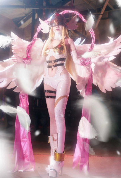 Dgmon Angewomon Cosplay Costume Upgraded Bodysuit with Helmet and Women Pibo