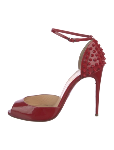 Christian Louboutin  Spike Accents Patent Leather Sandals
