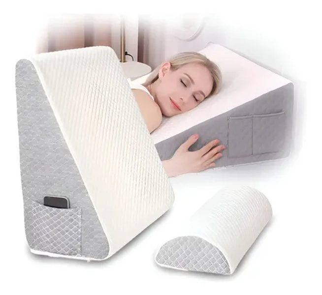 Almohada Cojin Antireflujo Cuña Ajustables Respaldo Blanco