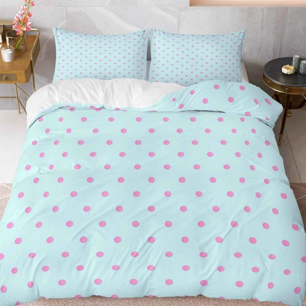 3pcs Duvet Cover Set, 1 Duvet+2 Pillowcases(Without filler), Mint Green Pink Polka Dot theme, Spring Summer bedding set, Fresh Cute Dotted Pattern Suitable for decoration Bedroom Guest Room Apartment Holiday Home