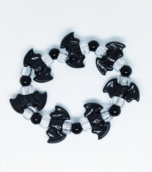 Creepy Kawaii Goth Bat Beaded Candi Bracelet