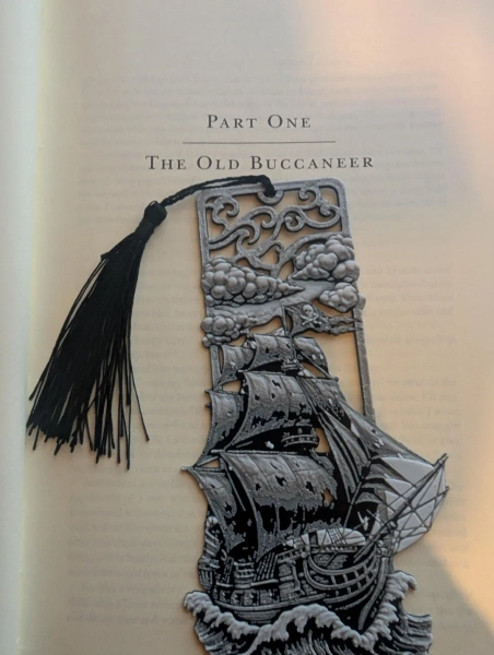 Ghostly Pirate Ship Bookmark With Black Tassel. - Etsy