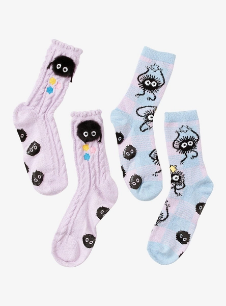 Studio Ghibli® Spirited Away Soot Sprites Pastel Cozy Slipper Socks 2 Pair
