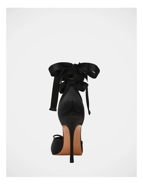 Larina Dress Heels in Black Satin