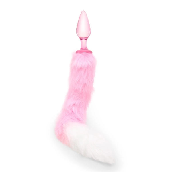 4.25 Inch Bubblegum Beast Animal Tail Glass Butt Plug