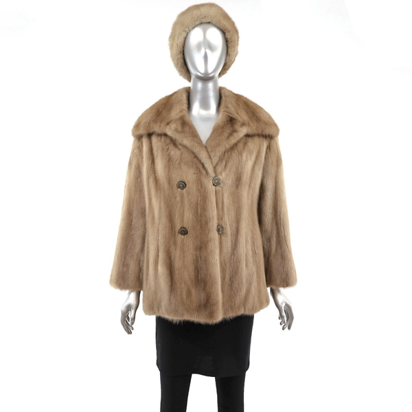 Autumn Haze Mink Jacket with Matching Hat- Size S-M