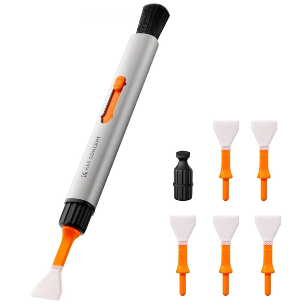 K&F Concept 9 in 1 Reinigung Stift丨Cleaning Pen Set, Reinigung Set mit Reinigungspinsel, 2*Carbonspitze, 6*APS-C Cleaning Swab für DSLR Kamera, Objektive, Handy, Laptop, AR Glasses, Vr Brille
