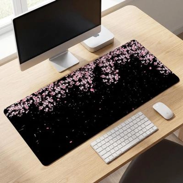 Extra Large Cherry Blossom Desk Mat - Pink Sakura Floral Mouse Pad, Office Decor