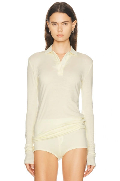 Entire Studios Long Sleeve Polo Top in Lemon