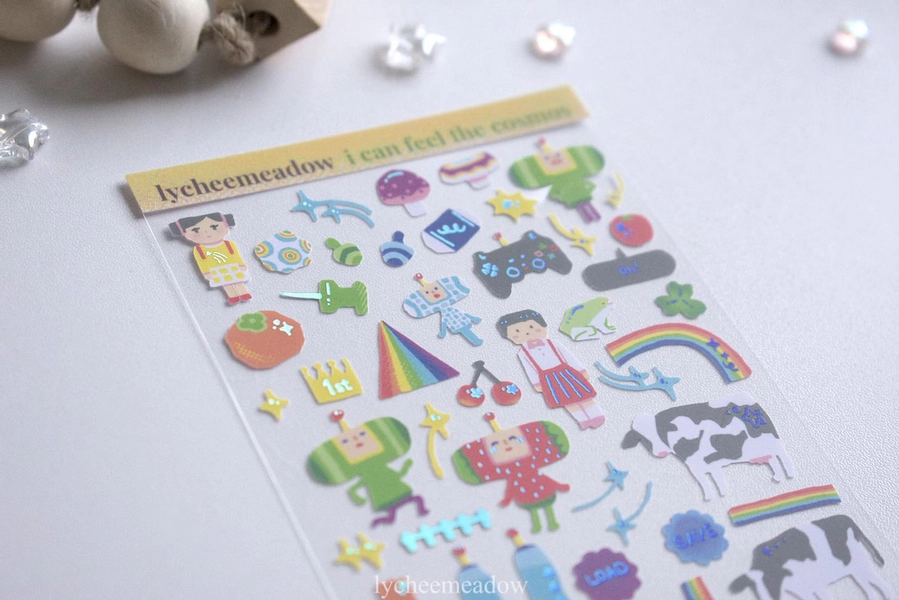Katamari Shiny Holographic Sticker Sheet | Waterproof - Etsy South Africa