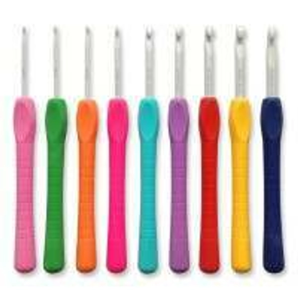 Pony Easy Grip - Multicolour Crochet Hooks (Set of 9)