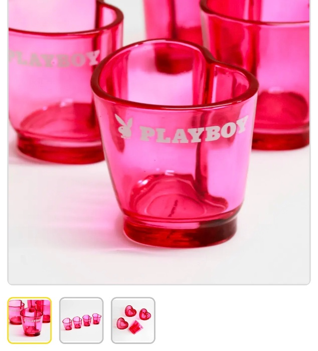 Playboy Heart Shaped Shot Glasses - 4 Pack