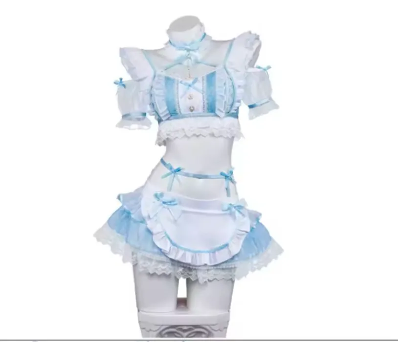 Lindo Vestido de Cosplay de Anime Japonés para Mujer, Disfraz de Sirvienta para Juego de Roles, Halloween, Carnaval, Espectáculo, Fiesta de Disfraces - AliExpress 200000532