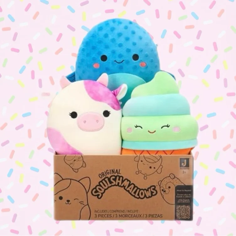 Squishmallows Original Mystery 3-Pack (8-Inch) – Official Jazwares Plush (Medium-Sized)