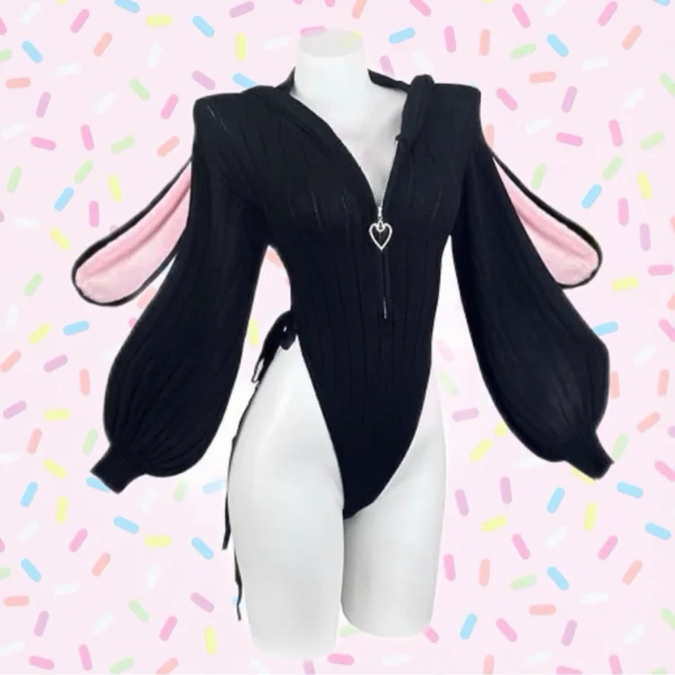 KORURACLUB Cosplay for women Animal Costumes | Cosplay Lingerie，Bunny Bodysuit，Cosplay Bunny Outfit，Women's Exotic Costume，Lingerie Onesie，Anime Lingerie，Bunny Costume - Black - XS-M