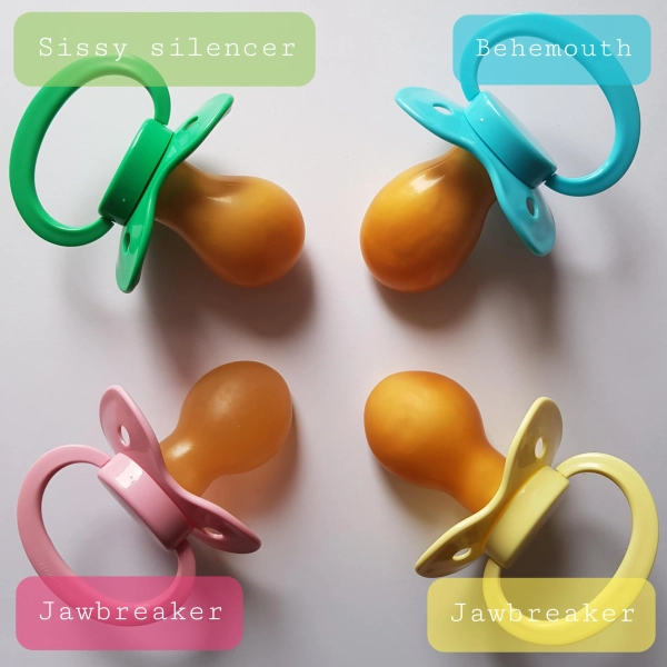 Big Latex Pacifier: FIXX Behemouth, Sissy Silencer, Jawbreaker