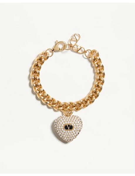 VLOGO BRACELET IN METAL ENAMEL CRYSTALS - crystal - S