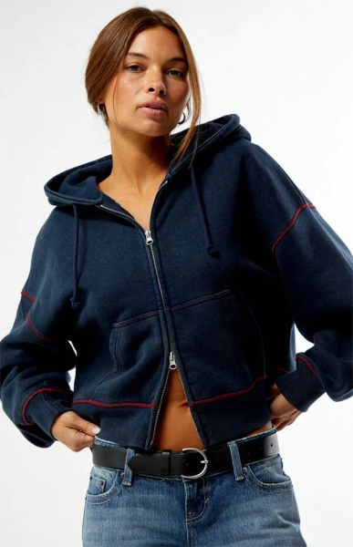 I Love Ford Zip Up Cropped Hoodie