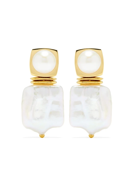 Missoma pearl drop earrings - Gold One Size