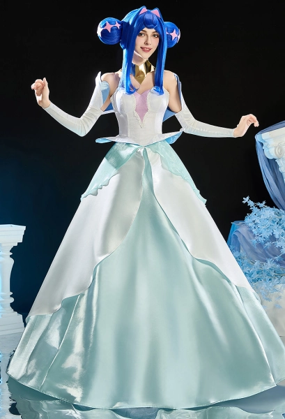KOG Princess Gwen Off-Shoulder Dress Cosplay Costume with Sleeves and Choker